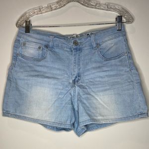 Indigo Rein light wash denim shorts, stretchy